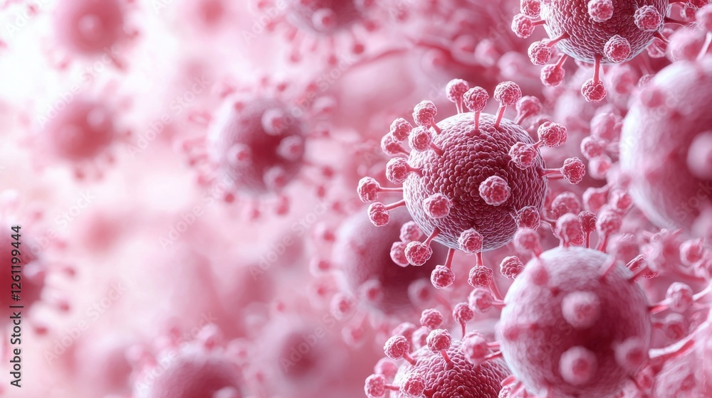 a close up of a bunch of red viruses a close up of a bunch of red viruses