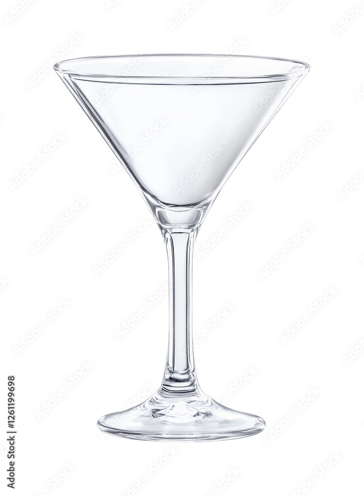 Elegant martini glass display home bar isolated on transparent background Elegant martini glass display home bar isolated on transparent background