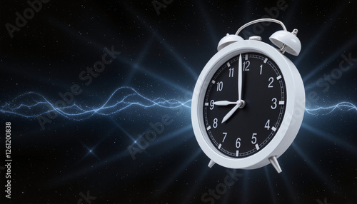 Wallpaper Mural Sleek modern clock floating in space, illustrating time dilation and quantum science Torontodigital.ca