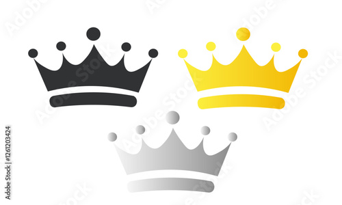 crown icon vector illustration crown, king, gold, queen, royal, golden, illustration, symbol, icon