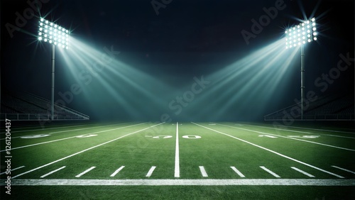 Night Football Field Stadium Lights Game Gridiron American Sport