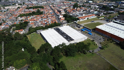 Aerial View of Data Center in ABC Paulista, Brazil – Powering Cloud Computing, Data Storage, and Digital Infrastructure