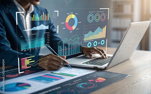 Business Analytics Data Visualization, Charts, Graphs, Reports, Insights, Laptop, Professional, Stra