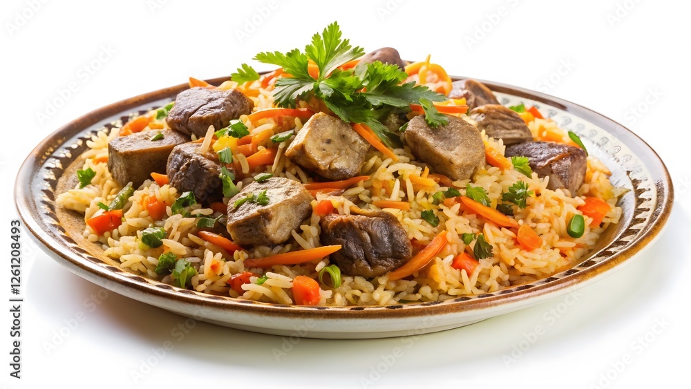 Delicious Meat and Rice Dish with Vegetables Delicious Meat and Rice Dish with Vegetables