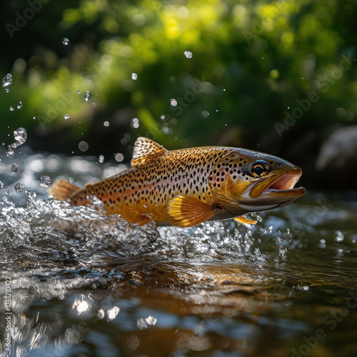 Fish jumping out of the river