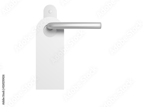 Foto Chrome door handle with white door hanger