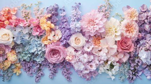 Beautiful arrangement of pastel flowers celebrating women’s history and empowerment photo