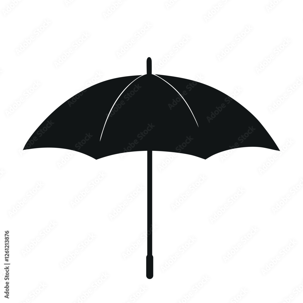Simple black umbrella silhouette vector illustration isolated on white background Simple black umbrella silhouette vector illustration isolated on white background