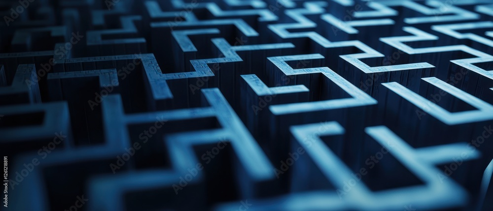 Abstract maze pattern with intricate pathways in dark tones, symbolizing complexity and challenge Abstract maze pattern with intricate pathways in dark tones, symbolizing complexity and challenge