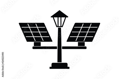 solar powered lights vector icon.eps