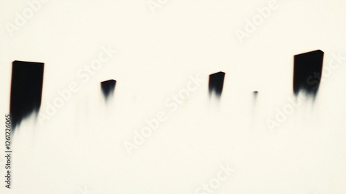Abstract minimalist black geometric shapes on white background