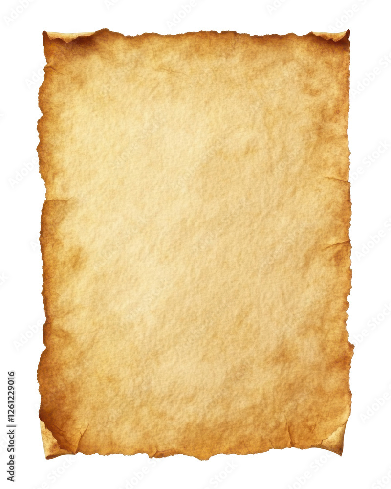 Aged parchment paper with rough, torn edges, showcasing a vintage and worn appearance. Ideal for antique-themed projects, crafts, or historical documents. Isolated on transparent background, png. Aged parchment paper with rough, torn edges, showcasing a vintage and worn appearance. Ideal for antique-themed projects, crafts, or historical documents. Isolated on transparent background, png.
