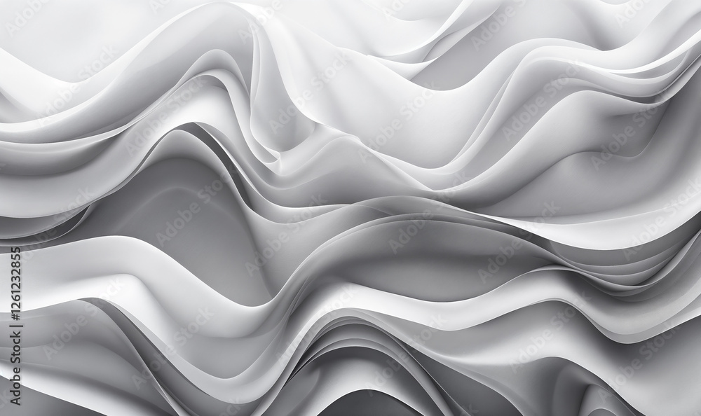 Obraz premium abstract wavy 3d white wallpaper background 