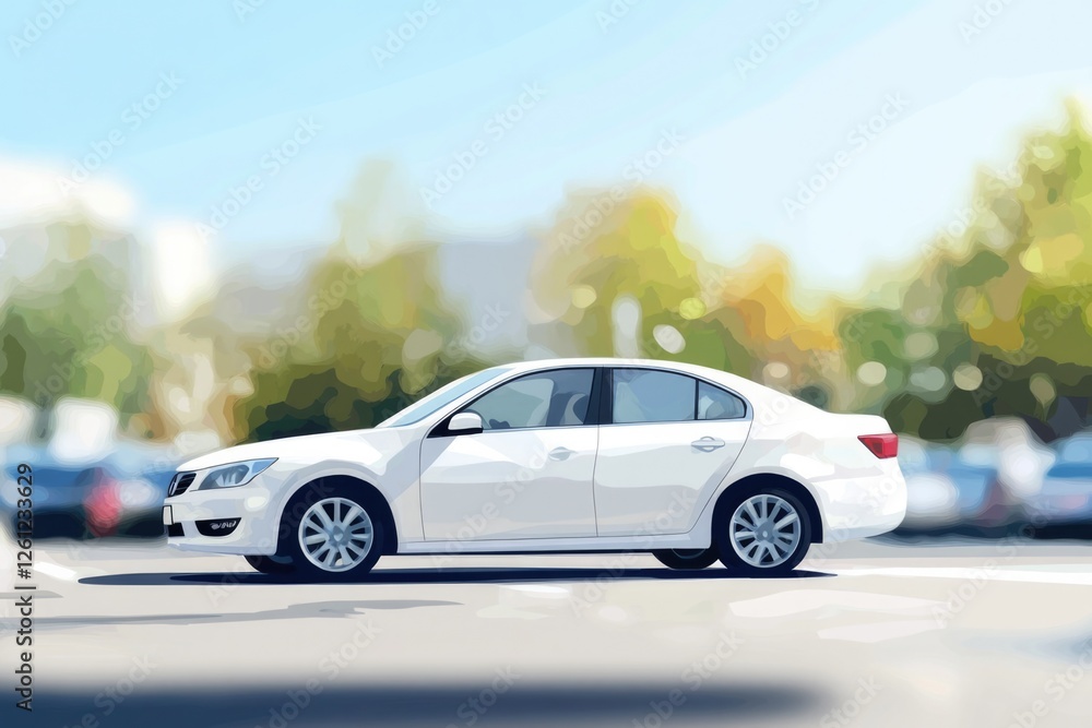 A sleek white car is parked in a bright, sunny environment, showcasing modern automotive design and the beauty of contemporary driving experiences. A sleek white car is parked in a bright, sunny environment, showcasing modern automotive design and the beauty of contemporary driving experiences.