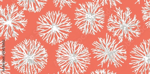 A red backdrop with white snowflakes, created in a simple line drawing style, using basic lines and shapes, in a flat design, with a charming cartoon frame border.