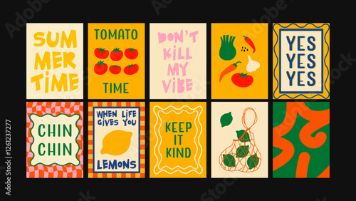 Culinary art prints in a modern abstract style inspired by Matisse. Unique wall decor for kitchens, restaurants, and cozy cafes