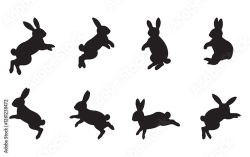 rabbit silhouettes vector
