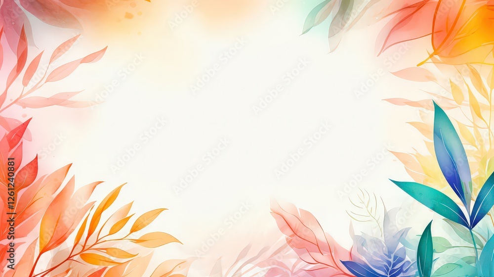 Obraz premium Flower and botanical leaves watercolor hand drawing.