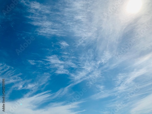 blue sky with clouds photo