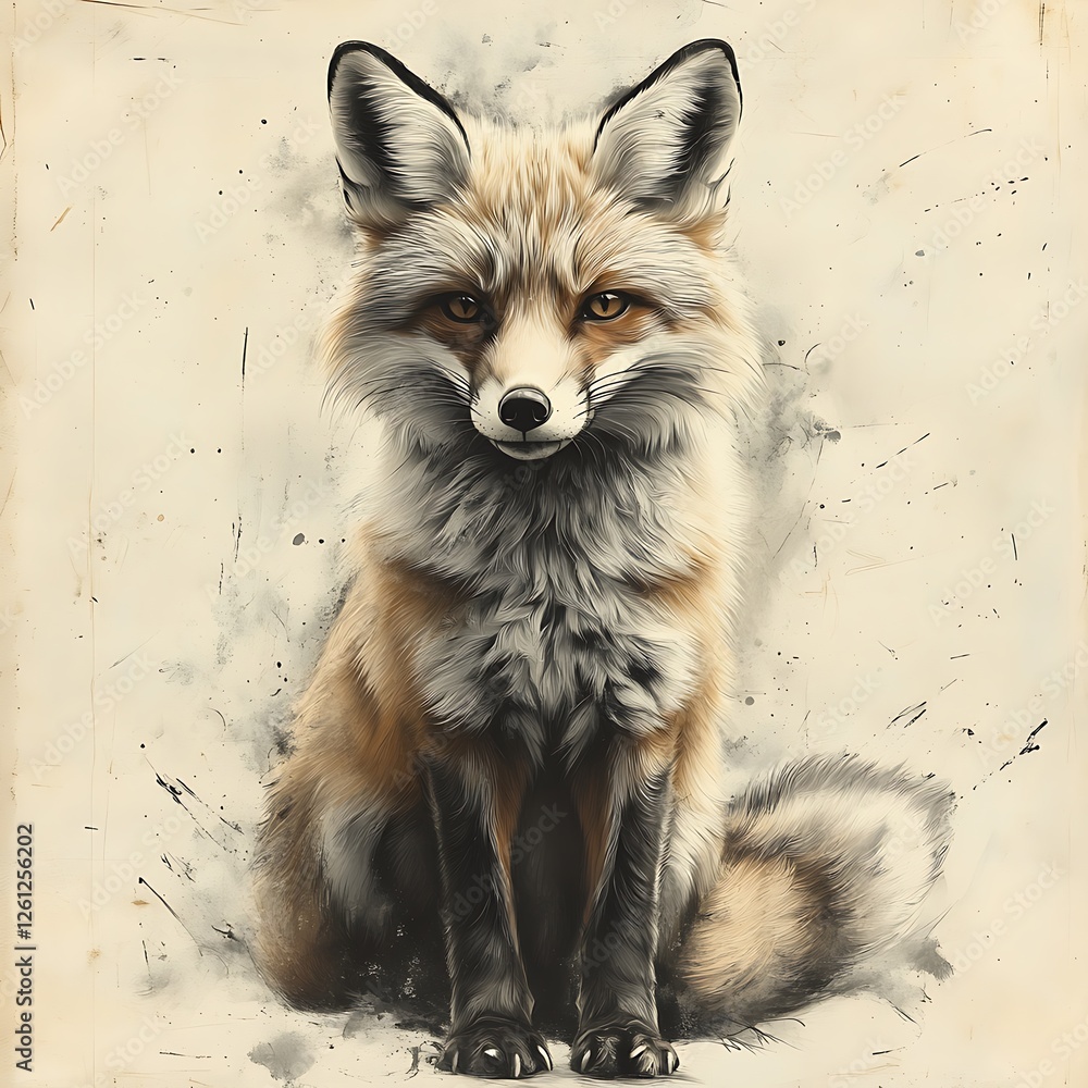 Obraz premium Artistic fox painting abstract portrait high resolution hd images