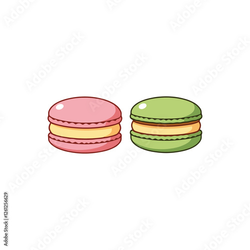 colorful macaroons isolated on white