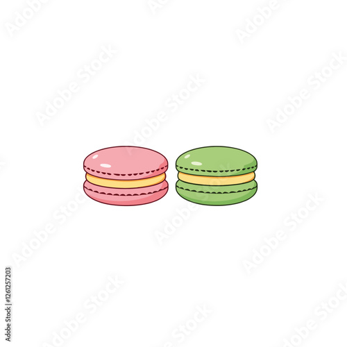 colorful macaroons on a white background