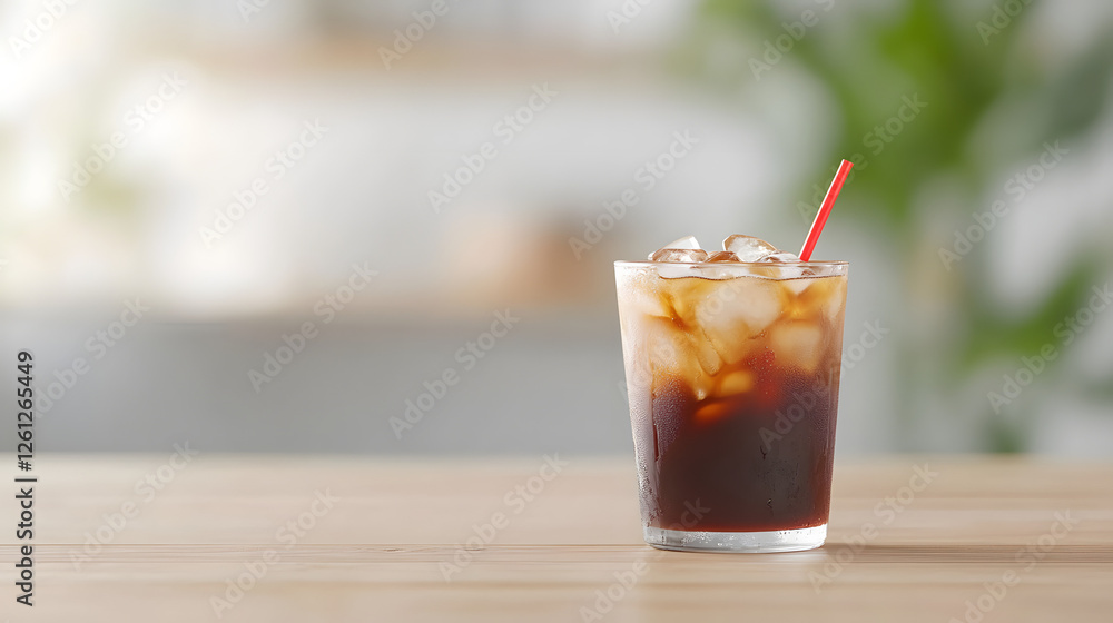 Side angle shot of iced coffee on a wooden table with a blurred background, capturing the refreshing vibe of the drink in a cozy setting.
Side angle shot of iced coffee on a wooden table with a blurred background, capturing the refreshing vibe of the drink in a cozy setting.