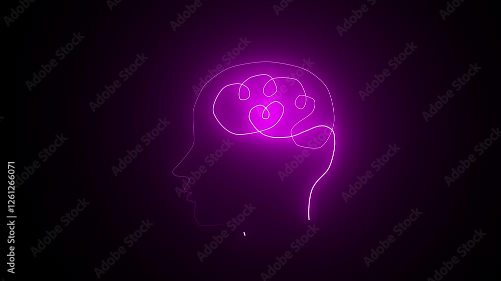 Science concept. Neon brain icon. Artificial Intelligence and Healthcare Concept. Human head with neon brain emblem, medicine, sign, human body part. Science concept. Neon brain icon. Artificial Intelligence and Healthcare Concept. Human head with neon brain emblem, medicine, sign, human body part.