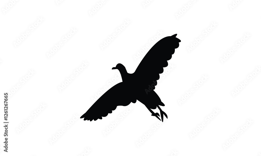 Obraz premium African crake bird Silhouette Design And Vector Illustration. 