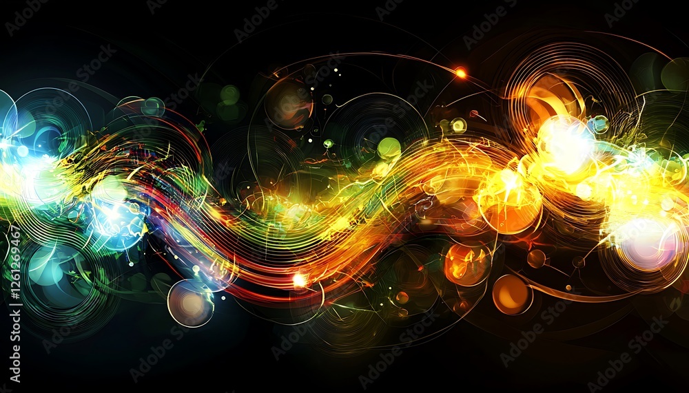 Circuit composed abstract graphics, representing science and technology with an innovative background design Circuit composed abstract graphics, representing science and technology with an innovative background design