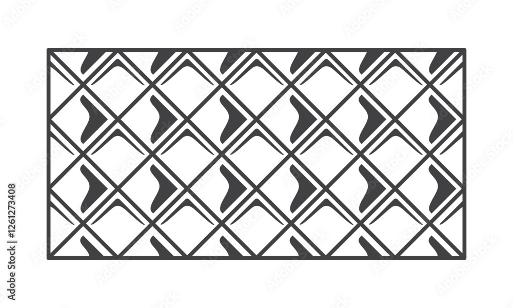 Floor tile outline icon isolated on white background. Wall tile pattern with texture, simple shape. Vector illustration Floor tile outline icon isolated on white background. Wall tile pattern with texture, simple shape. Vector illustration