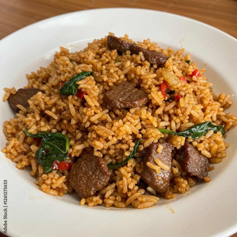 fried rice with beef fried rice with beef