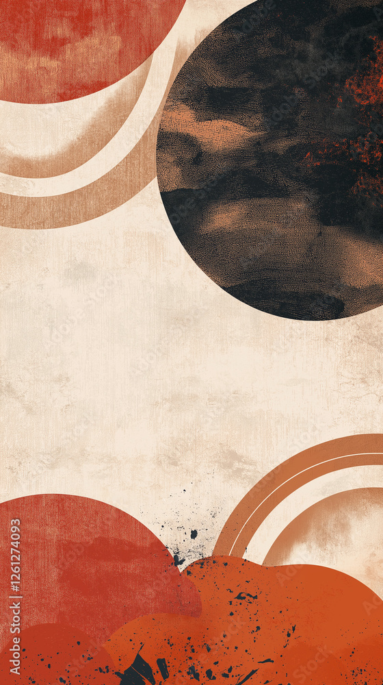 Curving shapes with copy space in brown and black shades