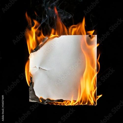 background with burning sheet of paper