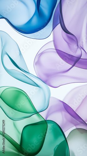 Obraz na płótnie Transparent forms background in cool colors vertical w salonie