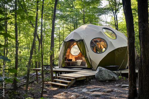 Dome invites relaxation and nature. Generative AI