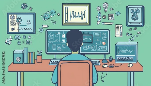 Computer-based information technology with a person interacting with internet connectivity, medical technology, and global health networks