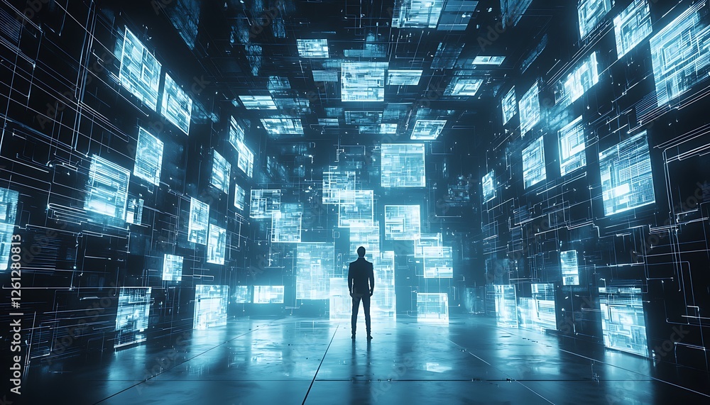 Concept digital transformation, representing the next generation technology and digital innovation Concept digital transformation, representing the next generation technology and digital innovation
