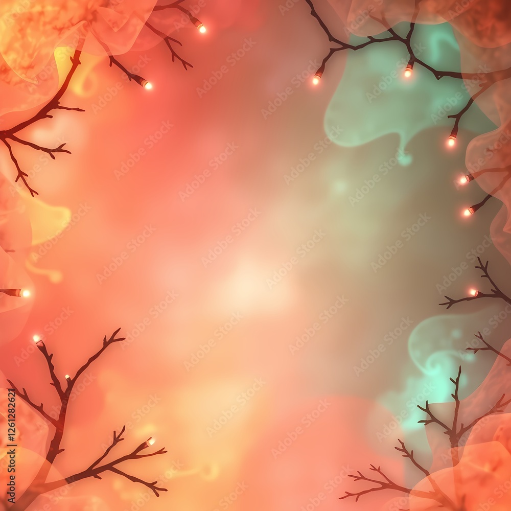 Fototapeta premium Vibrant, whimsical background frame