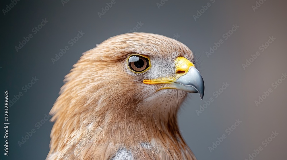 Close-up portrait of a hawk, bird of prey, wildlife photography, nature background, ideal for nature documentaries Close-up portrait of a hawk, bird of prey, wildlife photography, nature background, ideal for nature documentaries