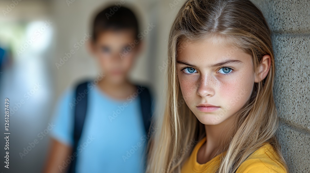 Children Engage in a Moment of Reflection in a Hallway With Natural Light Illuminating Their Features and Expressions in a School Setting Children Engage in a Moment of Reflection in a Hallway With Natural Light Illuminating Their Features and Expressions in a School Setting