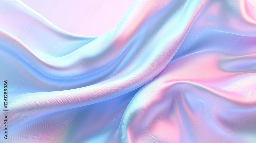 Fototapeta premium Flowing silk fabric texture studio setting abstract art soft colors close-up view elegance and luxury