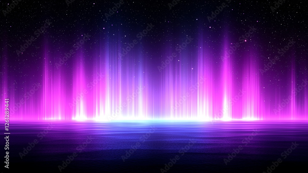 Illuminated water fountain show night sky visual art urban environment wide angle vibrant colors Illuminated water fountain show night sky visual art urban environment wide angle vibrant colors