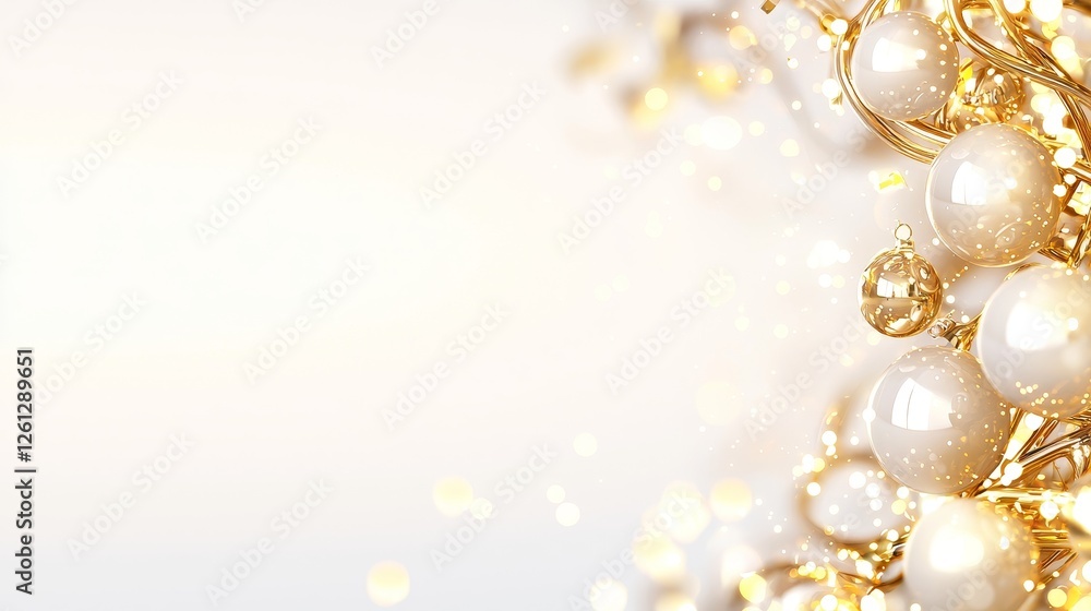 Elegant gold and pearl decoration festive celebration digital art luxurious ambience close-up view opulent design theme Elegant gold and pearl decoration festive celebration digital art luxurious ambience close-up view opulent design theme