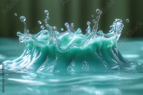 explosive emerald green paint splash frozen in time capturing dynamic droplets and intricate liquid sculptures photo