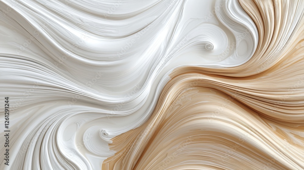 Obraz premium Abstract fluid art design studio digital artwork creative space overhead view aesthetic expression