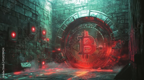 Wallpaper Mural A historic Bitcoin vault secured behind a titanium-reinforced door Torontodigital.ca