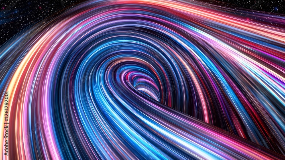 Dynamic light trails cosmic space abstract art vibrant colors futuristic viewpoint motion concept for digital media Dynamic light trails cosmic space abstract art vibrant colors futuristic viewpoint motion concept for digital media