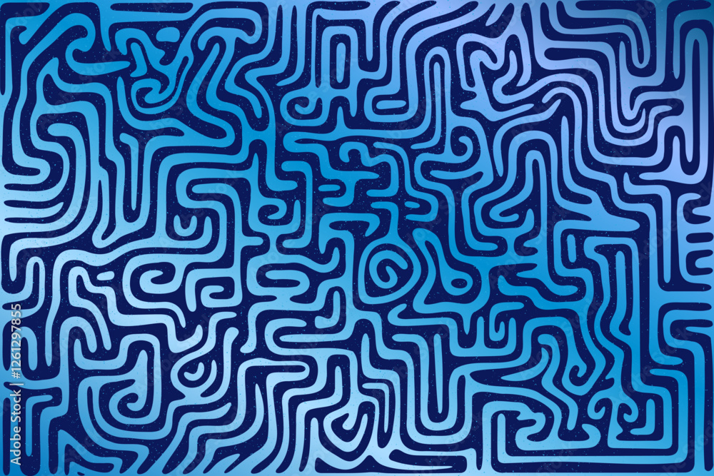 Abstract design with curvy lines in shades of blue on a gradient background Abstract design with curvy lines in shades of blue on a gradient background