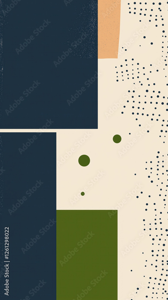 Vertical background of dot patterns and rectangles with text space